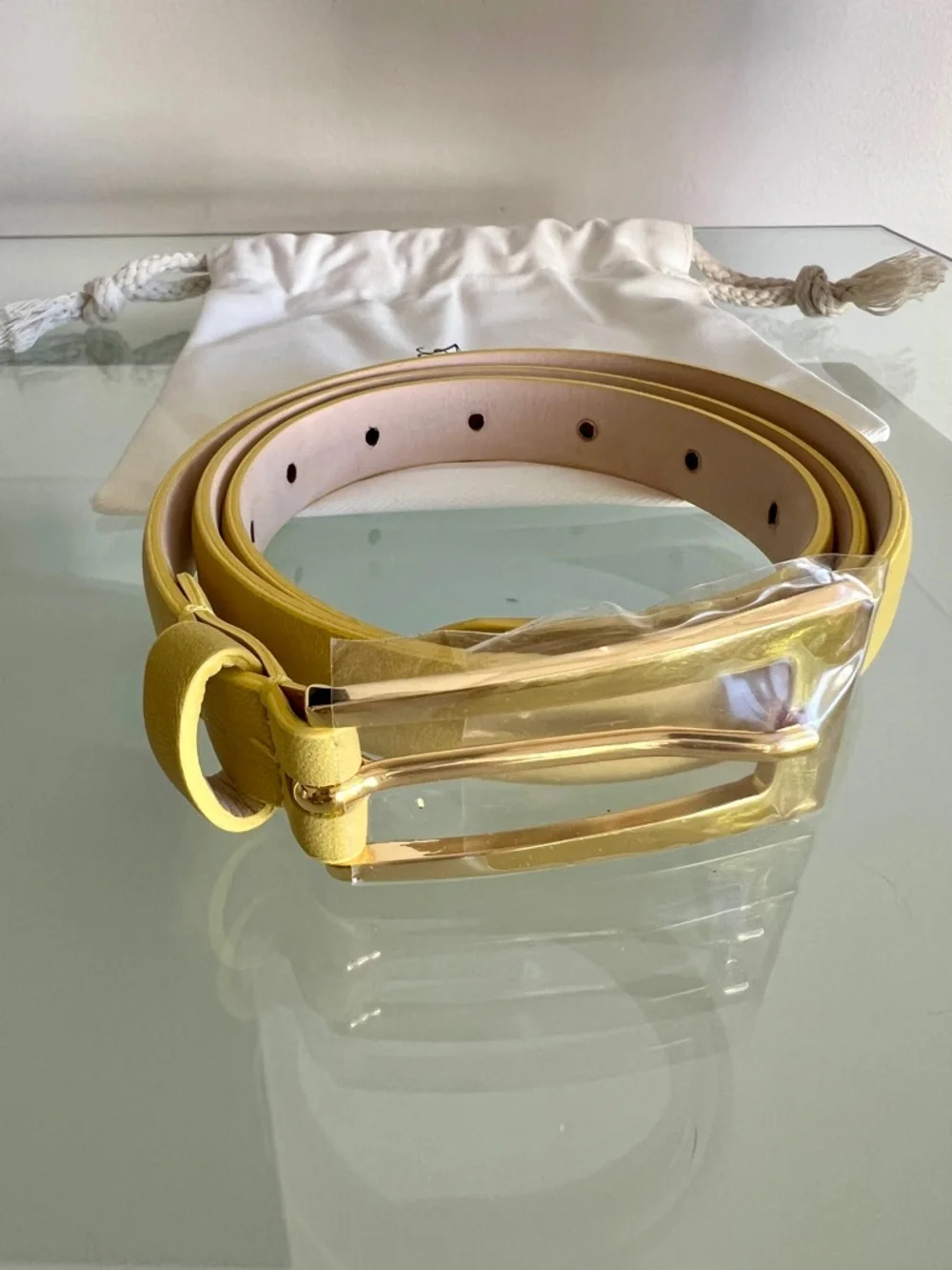 AUREUM Canary Yellow Mini No.10 Belt Leather Belt